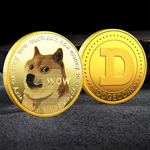 4 Pack Gold Dogecoins Commemorative Coins Set 2022 Limited Edition Doge Coins New Collectors Gold Plated Coin with Protective Case