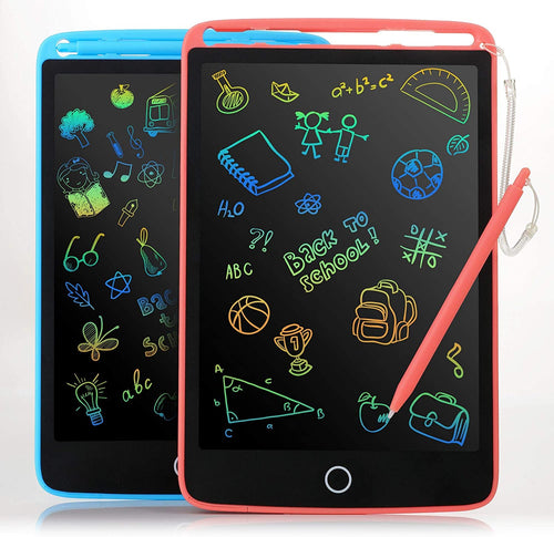 2 Pack LCD Writing Tablet for Kids - Colorful Screen Drawing Board 8.5inch Doodle Scribbler Pad Learning Educational Toy - Gift for 3-6 Years Old Boy Girl (Blue/Pink)